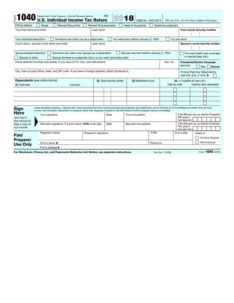 Federal Tax Form Fillable Printable Forms Free Online