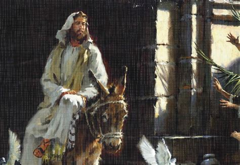 Jesus Enteres Jerusalem On A Donkey Triumphal Entry By Brian Jekel