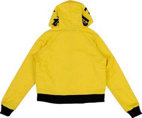 Vlone Yellow Hood Logo Zip Hoodie Inc Style