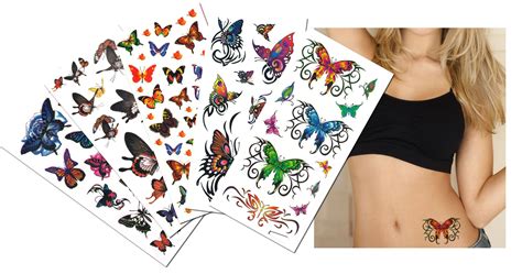 buy 6 pack value plus butterflies temporary tattoos butterfly temporary tattoos for lower back