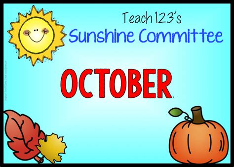 Sunshine Committe Social Committee Ideas For Fall Teach123