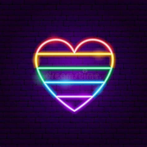 Rainbow Heart Neon Sign Stock Vector Illustration Of Community 240955987