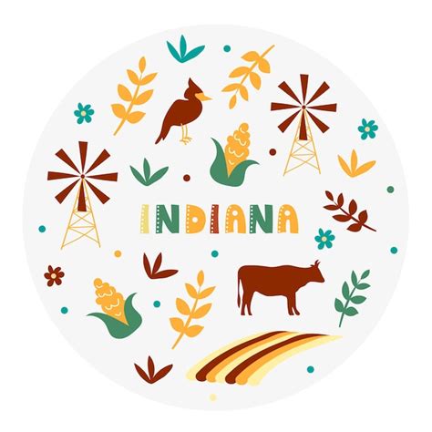 Premium Photo Usa Collection Vector Illustration Of Indiana State