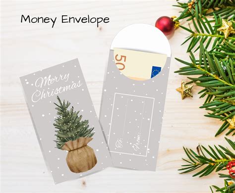 Christmas Cash T Envelope Printable Xmas Money Holder Etsy Uk
