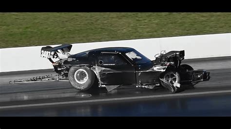 Drag Racing Crash Supercharged Corvette Slams Into The Wall Youtube
