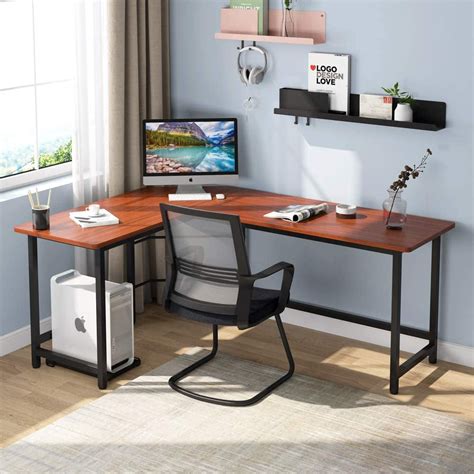 Tribesigns Modern L Shape Desk Corner Computer Desk With CPU Stand