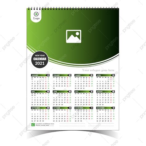Template Desain Kalender Dinding 2021 12 Bulan Di Pho