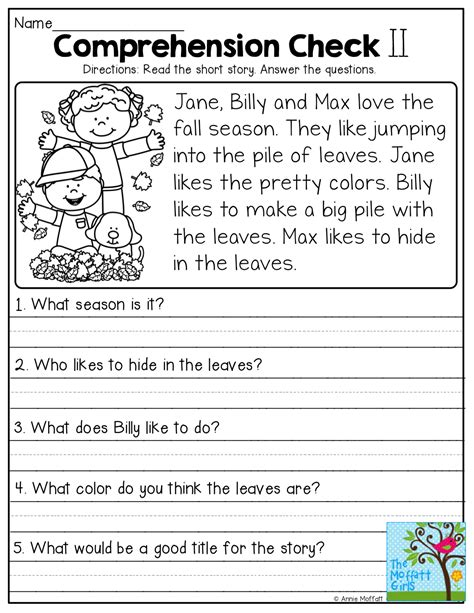 Free Printable Reading Comprehension Worksheets For 3rd Grade Free