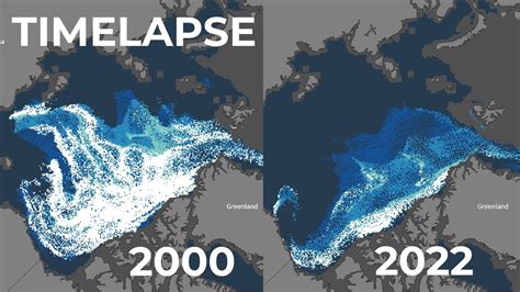 Arctic Sea Ice Melting Over The Years 2000 2022 Time Lapse Youtube