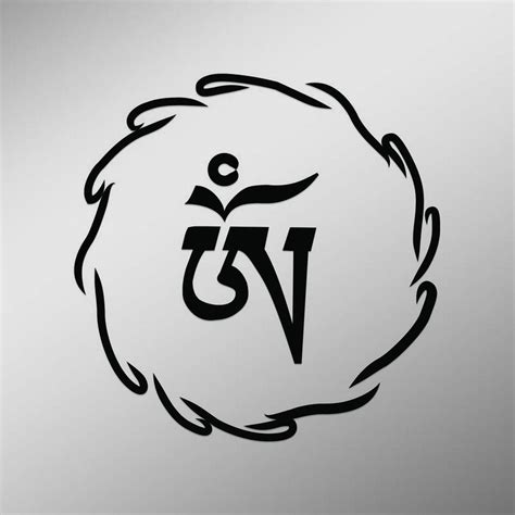 Om Symbol In Tibetan Script Circle Decal Sticker 55 Inches By 55