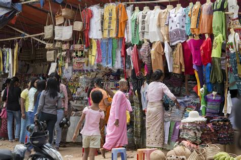 Asia Myanmar Bagan Shops Editorial Photo Image Of Textil 58947356