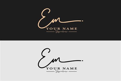 Em Initial Letter Signature Luxury Logo Graphic By Graphicfirozkabir