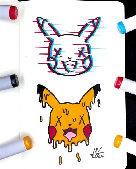 Nashvibes Art On Instagram “ Pikachu Glitch And Drip Today I Drew