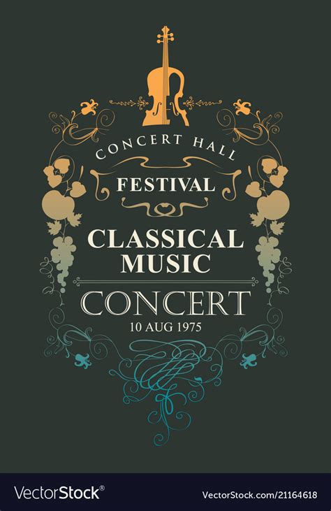 Poster For Concert Of Classical Music With Violin Vector Image