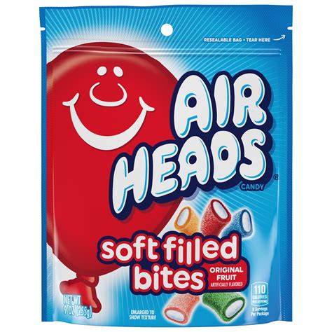 Airheads Candy Soft Filled Bites Stand Up Bag Assorted Tangy Fruit