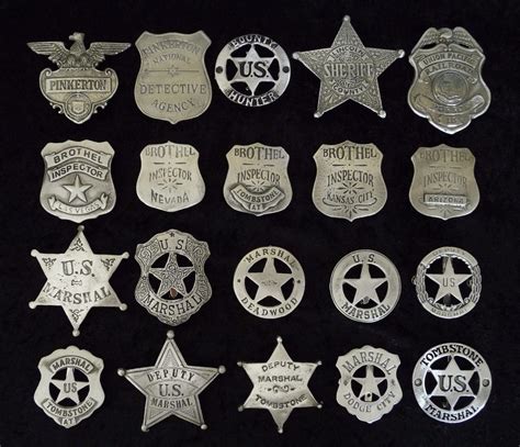 20 Badges Police Marshal Sheriff Brothel Badges Of The Old West