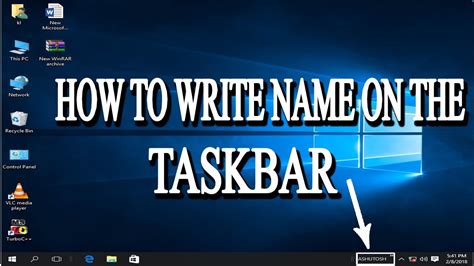 How To Write Your Name On The Taskbar In Windows 10 Youtube