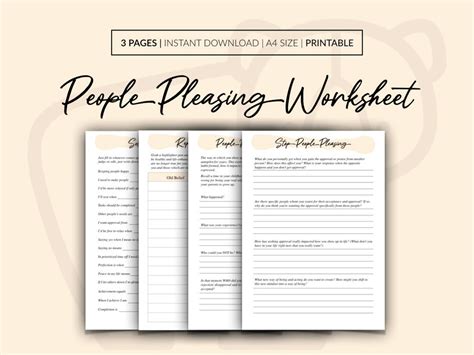 People Pleasing Worksheet People Pleasing Workbook Setting Healthy