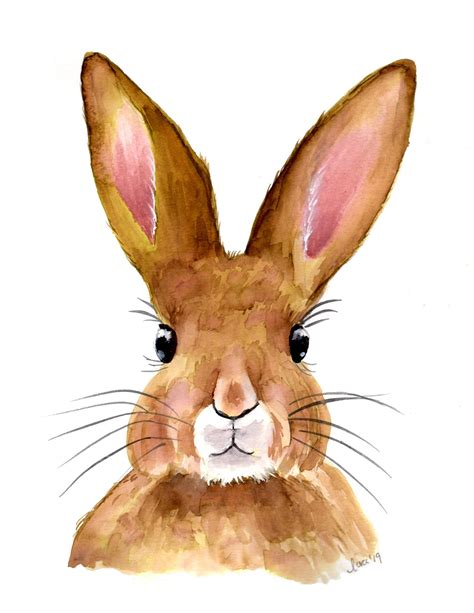 Bunny Watercolor Print From Hand Painted Original Artwork Etsy In
