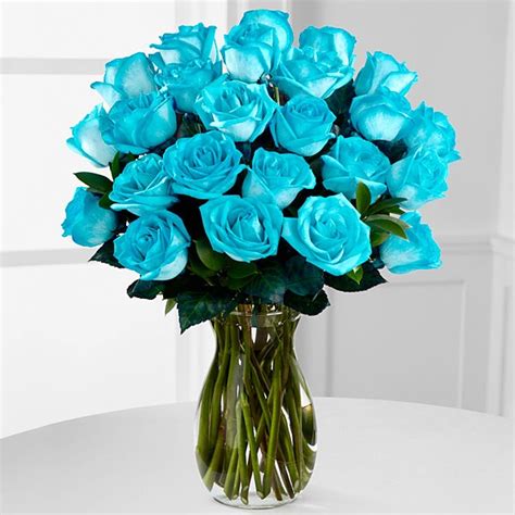 15 Blue Rose Bouquet Long Stem Blue Roses Blue Rose Delivery