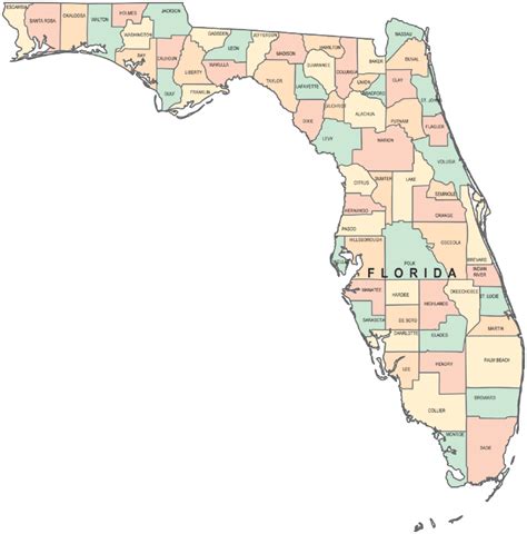 Printable Florida Map FL Counties Map Florida County Map Florida Dmv