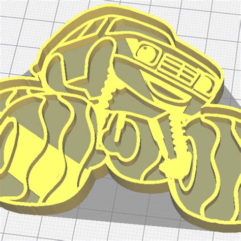 Download Stl File Pickle Blaze And Monster Truck Cookie Cutter 3d