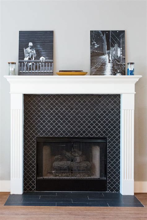 10 Black Tiled Fireplace Surround