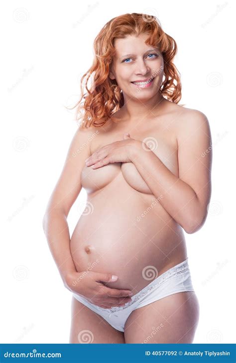 Mulher Gravida Da Beleza Com Peito Do Nude Foto De Stock Imagem De
