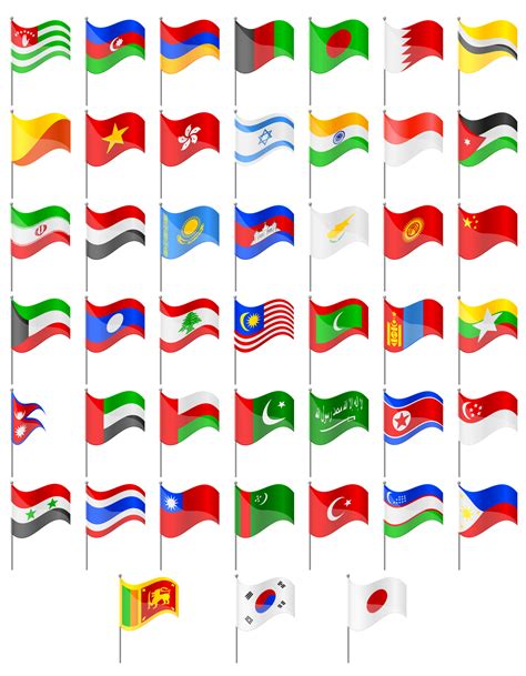 Flags Of Asia Countries Vector Illustration 511231 Vector Art At Vecteezy