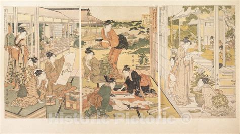 Art Print Kitagawa Utamaro The Four Elegant Accomplishments Kin Ki