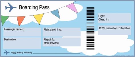 Free Plane Ticket Template Printable
