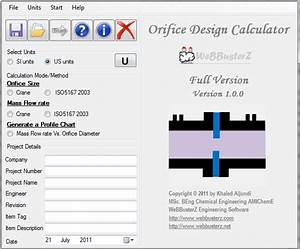 Orifice Design Calculator Size An Orifice Plate Using Iso5167 2003