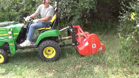 Hedge Row Clean Out With Flail Mower And Subcompact Tractor Youtube