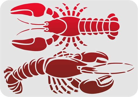 Fingerinspire Lobster Stencil 117x83 Inch Reusable Lobster Drawing