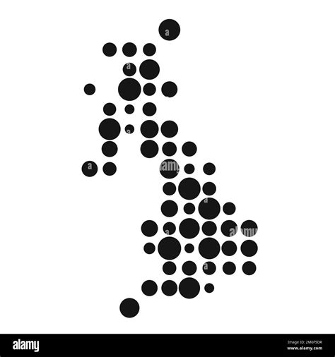 United Kingdom Map Silhouette Pixelated Generative Pattern Illustration