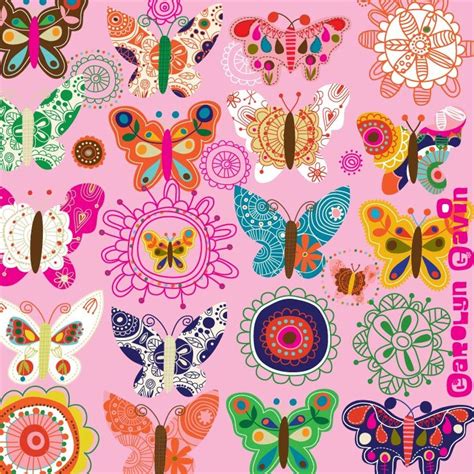 Butterflies On Pink Designer Carolyn Gavin Designerjotssquarespace