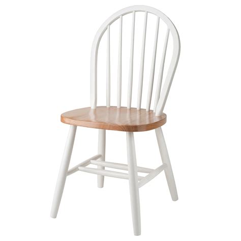 Winsome Wood Windsor Chair In Natural And White Finish Set Of 2