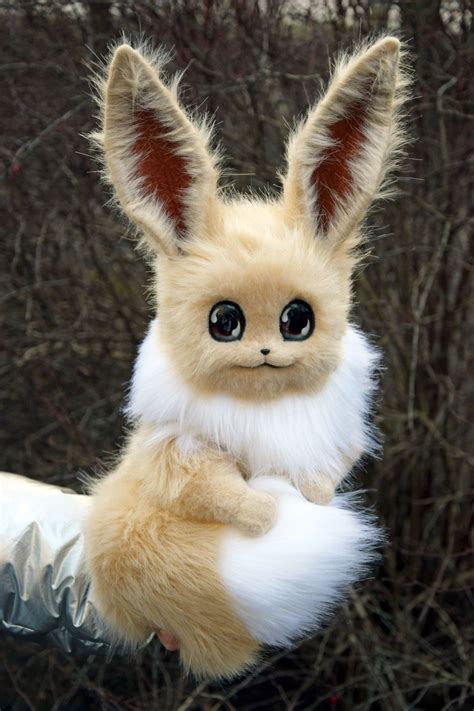 Shiny Eevee Pokemon Fantasy Creatures And Pets Toys From Faux Fur And