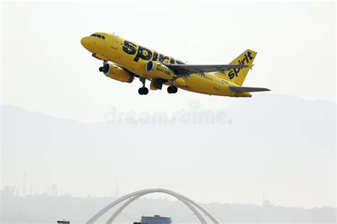 Spirit Plane Taking Off From Los Angeles Airport Lax Editorial Image