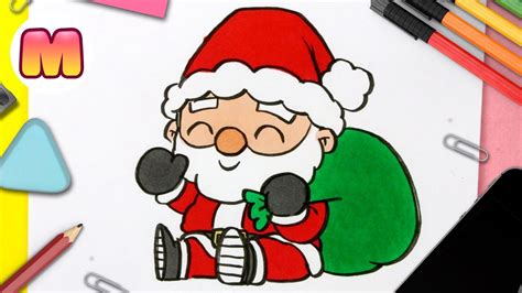 Como Dibujar A Santa Claus Kawaii Dibujos De Navidad Faciles Como