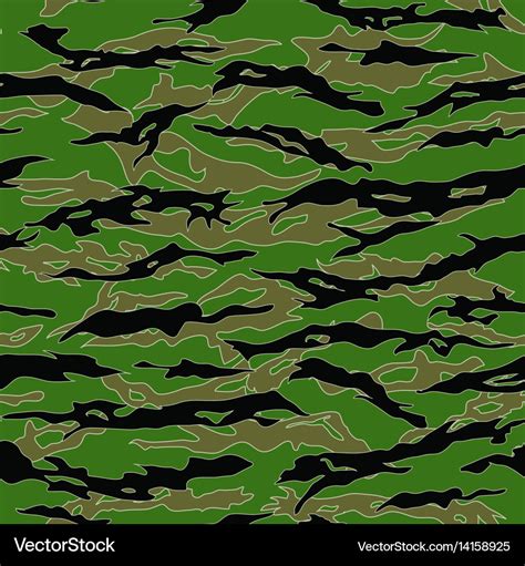 Jungle Tiger Stripe Camouflage Seamless Patterns Vector Image