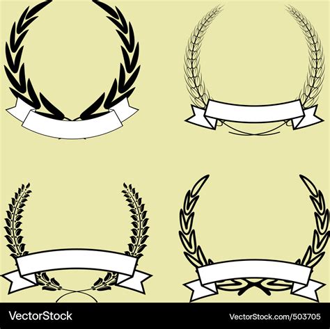 Laurel Wreath With Ribbon Royalty Free Vector Image