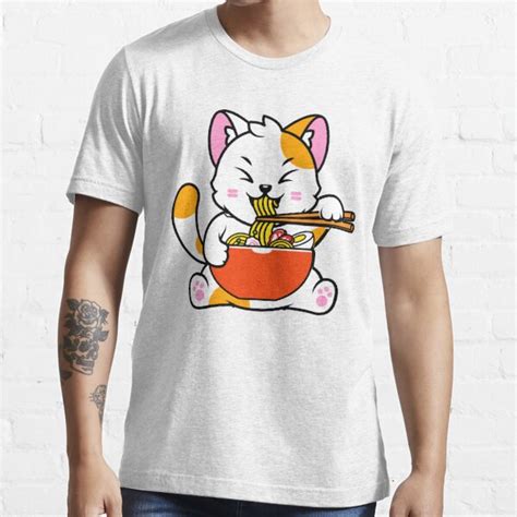 Funny Ramen Cat Cute Kawaii Love Ramen Noodles And Cute Cat Anime Cat T Shirt For Sale By