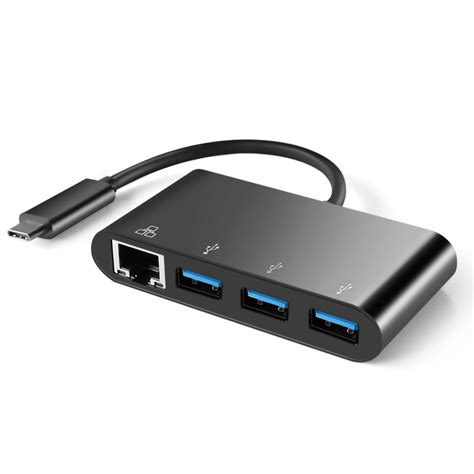 Usb Type C Hub With Ethernet Adapter Usb C To 3 Port Superspeed Usb 3