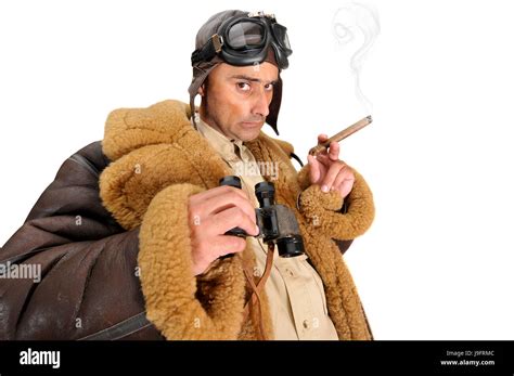 Cigar Flight Male Masculine Vintage War Uniform Adventure Pilot