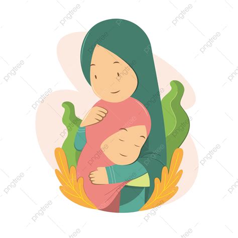 Ibu Berhijab Dan Putrinya Berpelukan Ibu Dan Anak Jilbab Muslimah