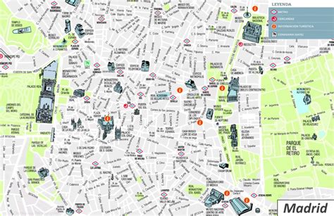 Large Detailed Tourist Map Of Madrid City Madrid City Large Detailed