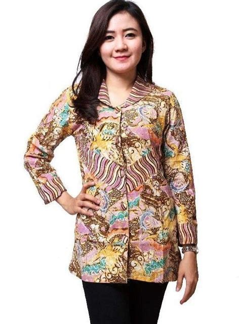 Model Baju Batik Wanita Lengan Panjang Untuk Kerja Batik Loka Jaya