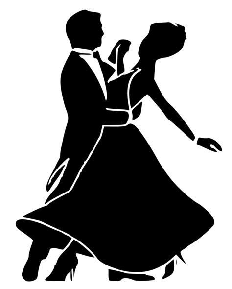 Ballroom Dance Black And White Tango Silhouette Png Download 723