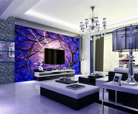 Purple Wallpaper For Homeliving Roomroominterior Designpurple